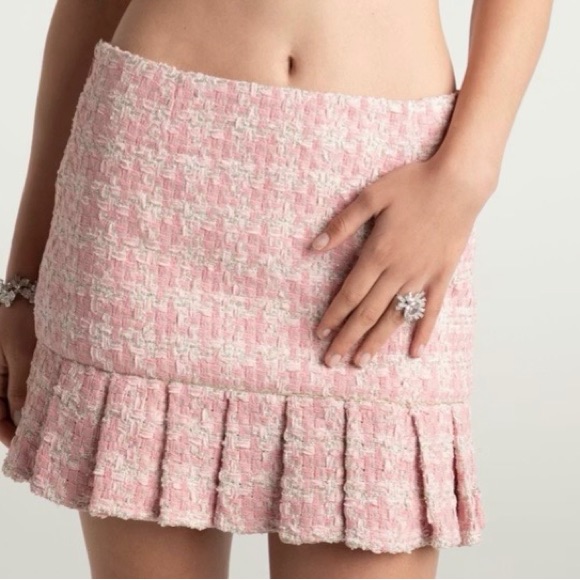 Nana Jacqueline Pink Tweed Mini Skirt Chelsea